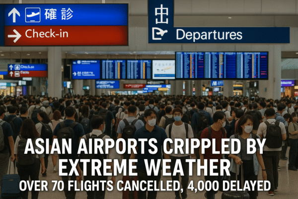 Asian Airports Crippled by Extreme Weather: Over 70 Flights Cancelled