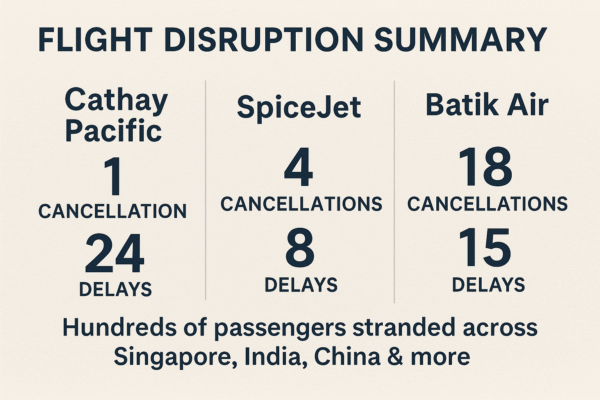 Cathay Pacific, SpiceJet & Batik Air Flight