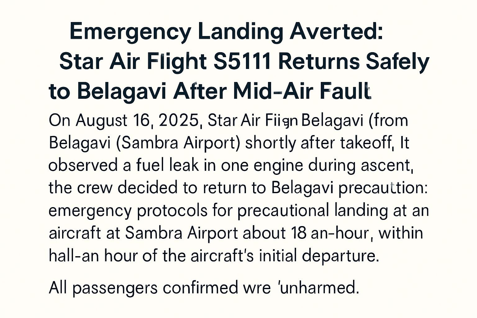 Emergency Landing Averted